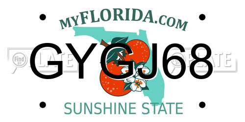 GYGJ68 Florida License Plate