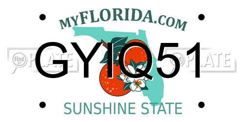 GYIQ51 Florida License Plate