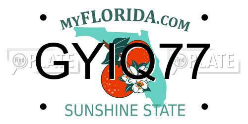 GYIQ77 Florida License Plate