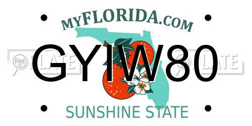 GYIW80 Florida License Plate