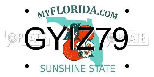 GYIZ79 Florida License Plate