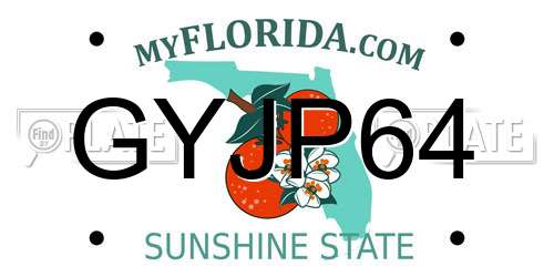 GYJP64 Florida License Plate