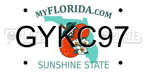 GYKC97 Florida License Plate