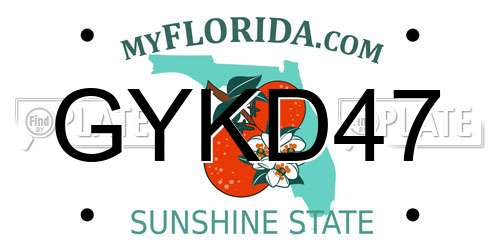 GYKD47 Florida License Plate