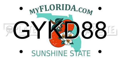 GYKD88 Florida License Plate