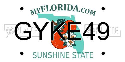 GYKE49 Florida License Plate