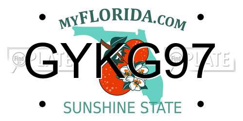 GYKG97 Florida License Plate