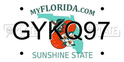 GYKQ97 Florida License Plate