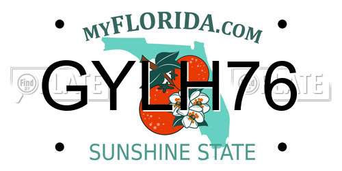 GYLH76 Florida License Plate