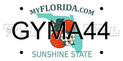 GYMA44 Florida License Plate