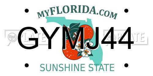 GYMJ44 Florida License Plate