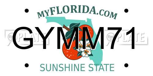GYMM71 Florida License Plate