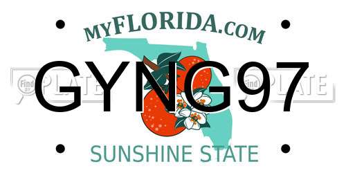 GYNG97 Florida License Plate