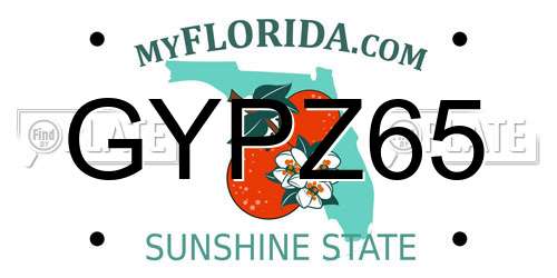 GYPZ65 Florida License Plate