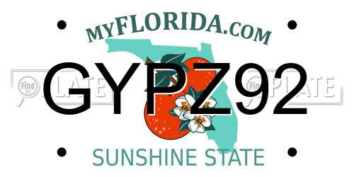 GYPZ92 Florida License Plate