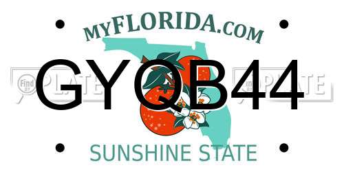 GYQB44 Florida License Plate