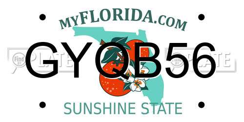 GYQB56 Florida License Plate