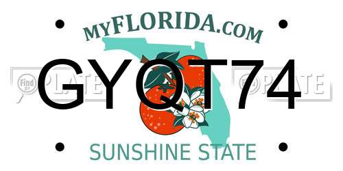 GYQT74 Florida License Plate