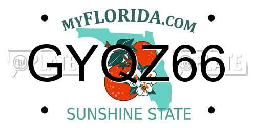 GYQZ66 Florida License Plate