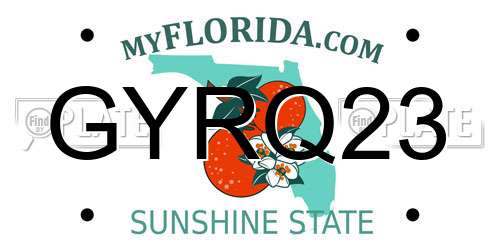 GYRQ23 Florida License Plate