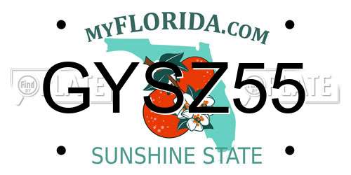 GYSZ55 Florida License Plate
