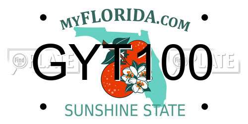 GYT100 Florida License Plate