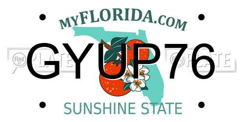 GYUP76 Florida License Plate