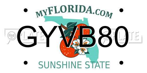 GYVB80 Florida License Plate