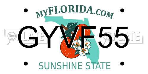 GYVF55 Florida License Plate