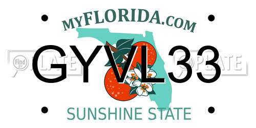GYVL33 Florida License Plate