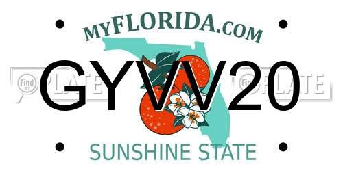 GYVV20 Florida License Plate