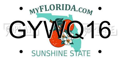 GYWQ16 Florida License Plate