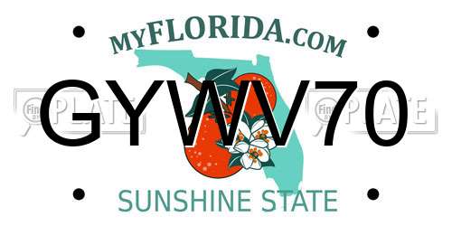 GYWV70 Florida License Plate