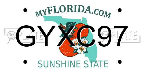 GYXC97 Florida License Plate