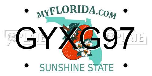 GYXG97 Florida License Plate