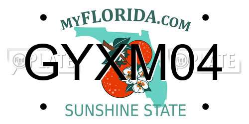 GYXM04 Florida License Plate