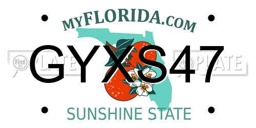 GYXS47 Florida License Plate