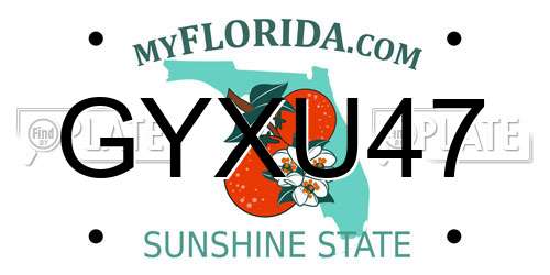 GYXU47 Florida License Plate
