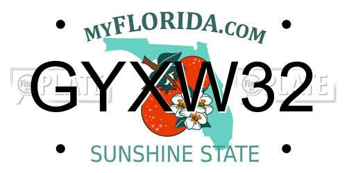 GYXW32 Florida License Plate