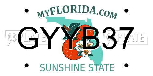 GYYB37 Florida License Plate