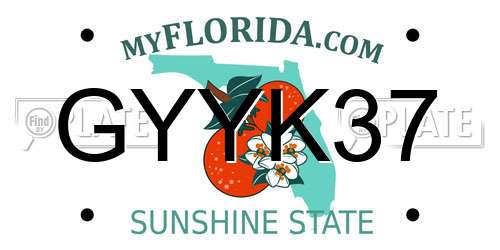 GYYK37 Florida License Plate