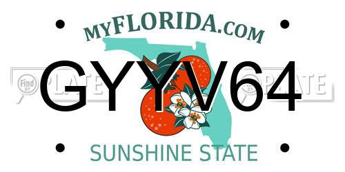 GYYV64 Florida License Plate