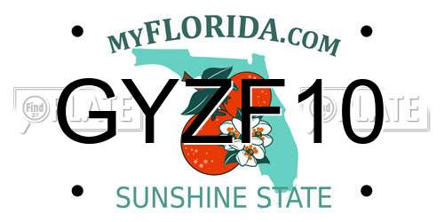 GYZF10 Florida License Plate