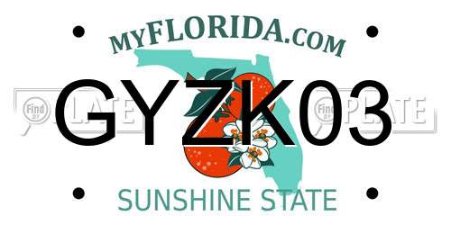 GYZK03 Florida License Plate