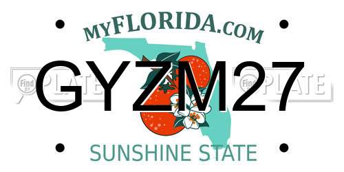 GYZM27 Florida License Plate