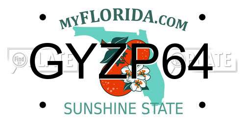 GYZP64 Florida License Plate