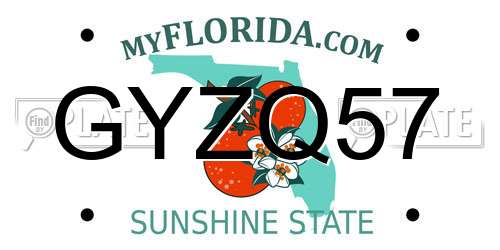 GYZQ57 Florida License Plate