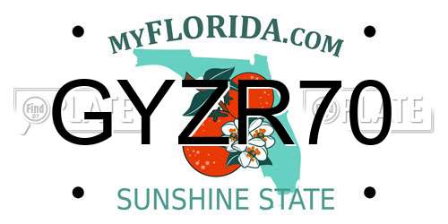 GYZR70 Florida License Plate