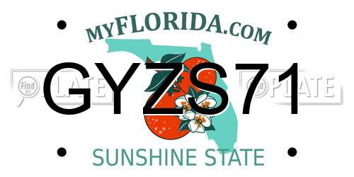 GYZS71 Florida License Plate