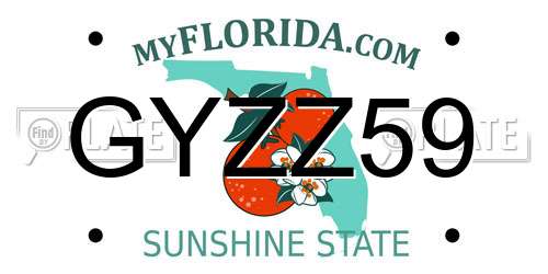 GYZZ59 Florida License Plate